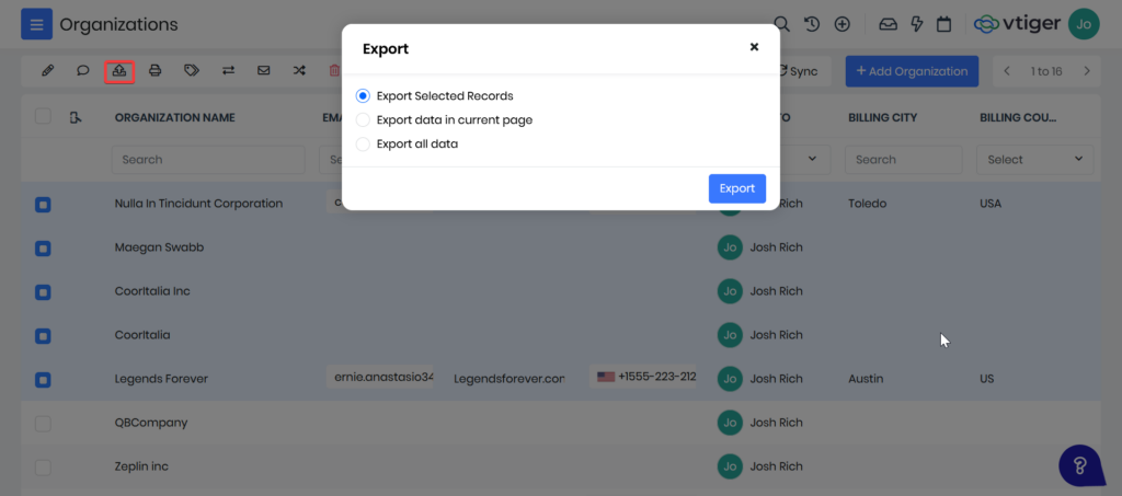 List View Export