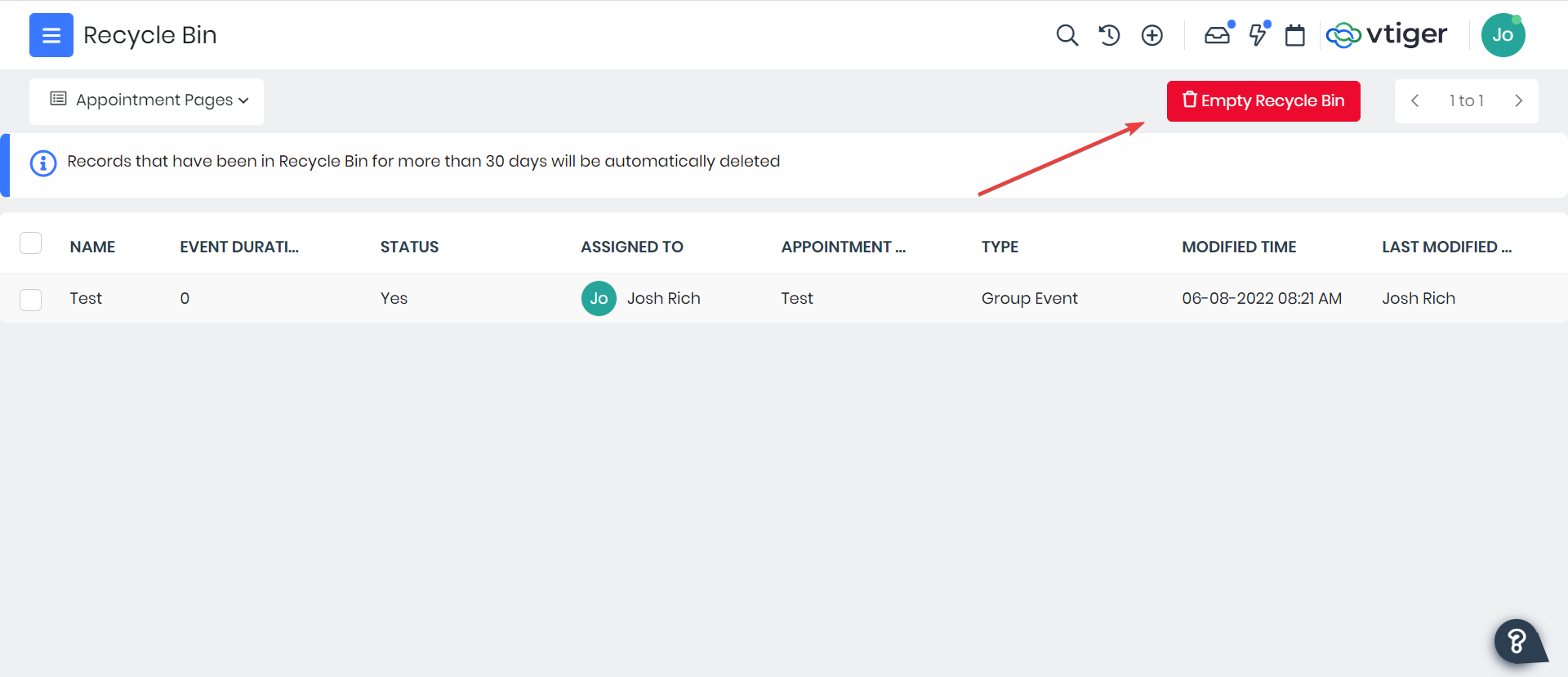 Vtiger CRM Blog » Big Little Things The Recycle Bin