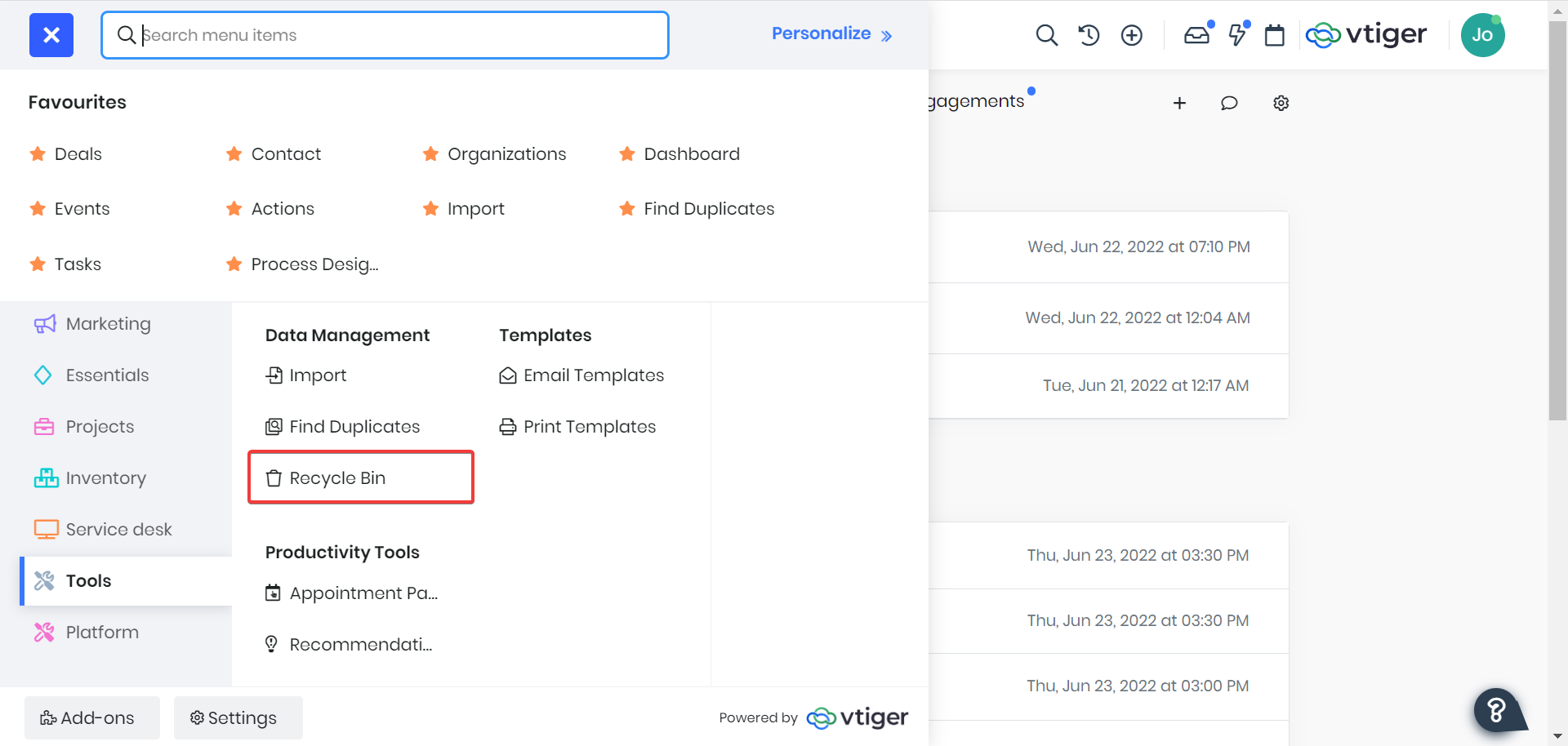 Vtiger CRM Blog » Big Little Things The Recycle Bin