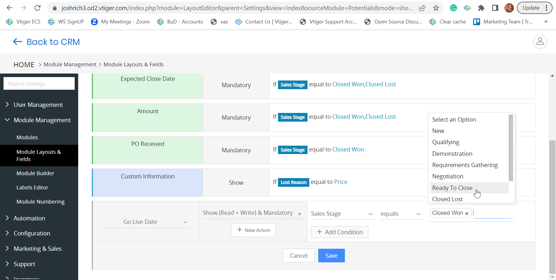 Big Little Things - Dependent Fields/Blocks - Vtiger CRM Blog